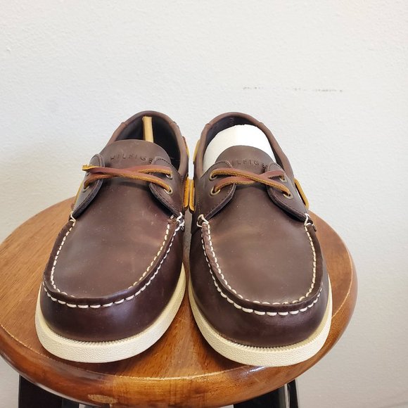 Tommy Hilfiger Mens Size 8M Bowman leather loafers shoe Dark Brown - Picture 2 of 10
